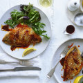 Pan-fried snapper with red lemon pepper.