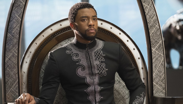 Chadwick Boseman in a scene from Marvel Studios' <i>Black Panther</i>.