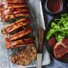 Danish-style meatloaf wrapped in bacon.