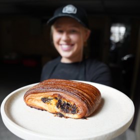 A new pastry at Tuga is the pain de suisse, filled with chocolate and creme patissiere.