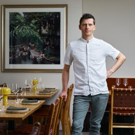 Civico 47 chef Matteo Zamboni in the dining room. 