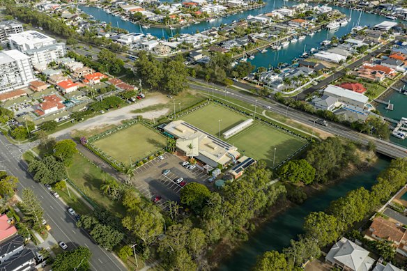 Aerial view of the Cleveland Bowls Club.