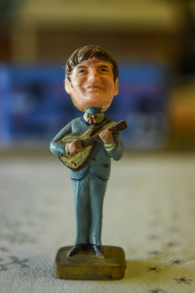 A John Lennon figure is part of Chris McDonald's vast Beatles' memorabilia collection. 