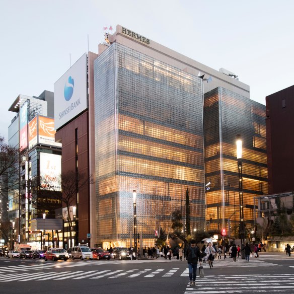 The Tokyo flagship of French luxury house Hermès, designed by renowned Italian architect Renzo Piano.