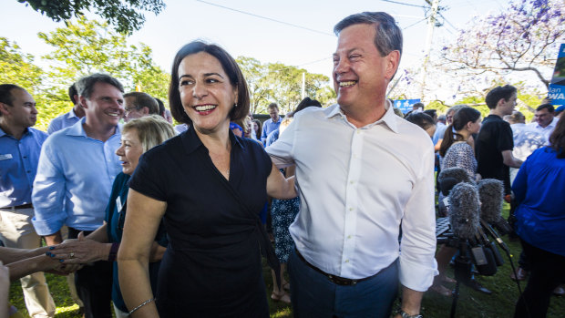 LNP leader Tim Nicholls and deputy Deb Frecklington hit the first day of the campaign trail for the 2017 Queensland election.