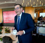 Premier Daniel Andrews works the room during Tuesday’s State budget lockup.