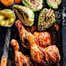 Chargrilled buffalo chicken with grilled cabbage and ranch dressing.