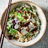 Green tofu bibimbap.