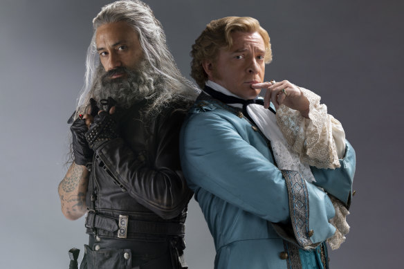 With Taika Waititi in <i>Our Flag Means Death</i>.