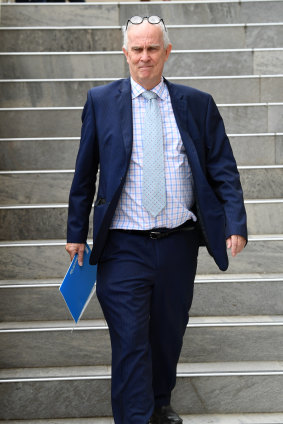 Defence Lawyer Ken Purdie is seen outside the Beenleigh Courthouse in Beenleigh on Tuesday.