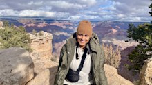 Jess Harvie at in the Grand Canyon in the US.