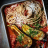 Give the Italian-American classic of pasta alla vodka a shake-up by adding fudgy roasted eggplant.