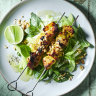 The skewers can be cooked under the grill or on the barbecue.