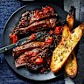 This easy steak dish is packed with flavour thanks to roasting tomatoes with anchovies and garlic.
