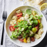 Ricotta and goat’s cheese gnudi with chilli, tomato and watercress.