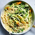 Summer pasta with no-cook zucchini sauce.
