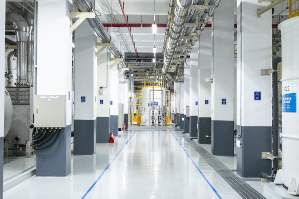 Inside a TSMC chip factory in Hsinchu, Taiwan.