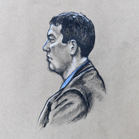 A court drawing of Brenden Bennetts.