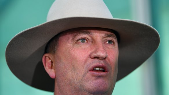Deputy Prime Minister Barnaby Joyce takes aim at Prime Minister Malcolm Turnbull on Friday.