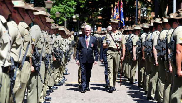 The Governor inspecting the guard.