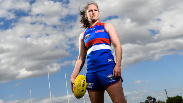 Kicking on: Aisling Utri is loving life at the Bulldogs.