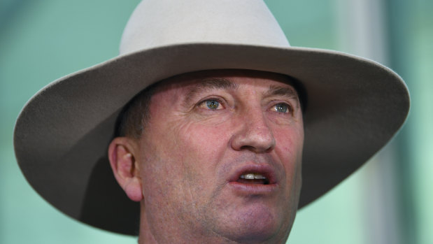 Deputy Prime Minister Barnaby Joyce takes aim at Prime Minister Malcolm Turnbull on Friday.