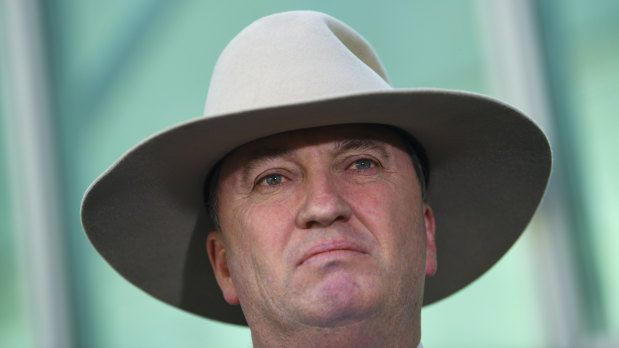 Barnaby Joyce reacts on Friday to Malcolm Turnbull\'s remarks.