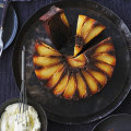 Helen Goh’s pear and molasses cake served with creme fraiche.