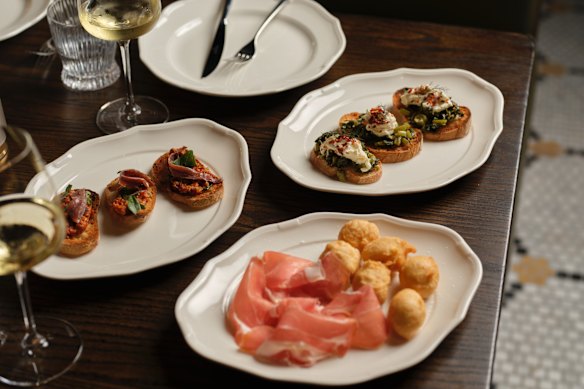 Crostini with anchovies. 