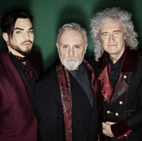 Adam Lambert (left) with Roger Taylor and Brian May.