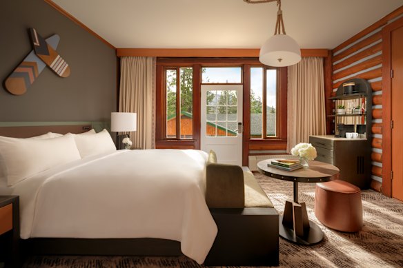 Inside Crosby Cabin – new flooring, updated furnishings and contemporary fittings bring it into the realm of 21st century luxury, without changing its personality.