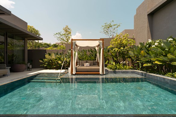 The villa’s pool is enormous.