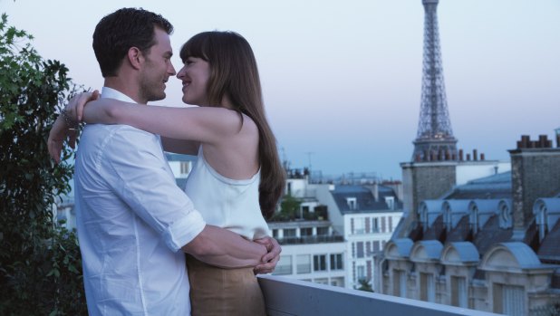 Christian and Anastasia from Fifty Shades Freed.