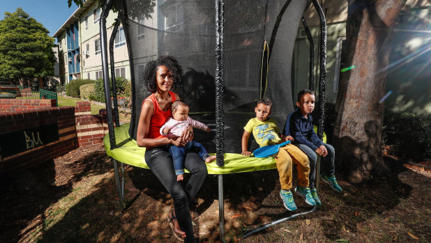 Sara Gebrehiwot's children Freweyni, Amaniel and Isaiah won't be able to play on the trampoline anymore.
