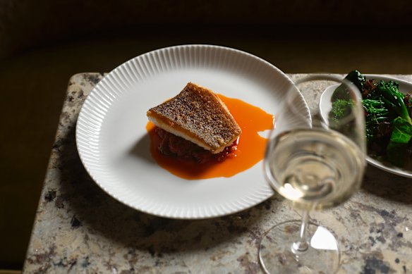 Coral trout with ’nduja XO in The Dining Room.