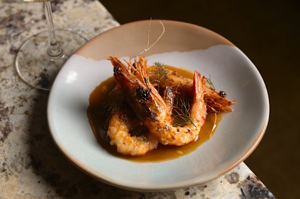 Prawns a la plancha in The Dining Room.