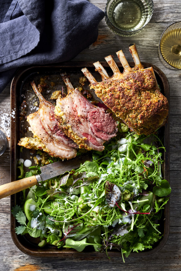 Pecorino and Sicilian olives add a touch of Italian to this lamb roast.