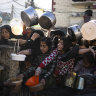 Palestinians are fleeing devastation in Gaza, including dire food shortages. 
