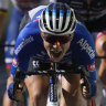 Jasper Philipsen claims the stage victory in Carcassonne.