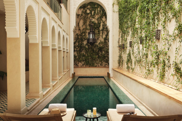 Which country is associated with staying in a riad?