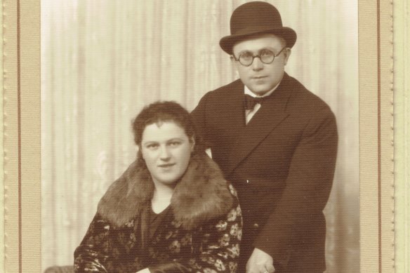 The newlyweds: Abraham Rudov, then 26, and Esther, 19, shortly after they arrived in Melbourne in 1926.