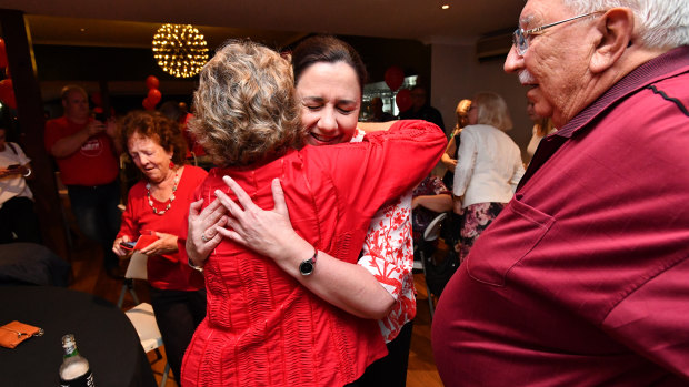 Premier Annastacia Palaszczuk greets the Labor faithful at MP Leanne Donaldson's campaign launch in Bundaberg.