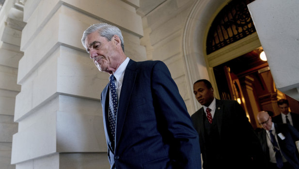 President Trump says says the investigation by Robert Mueller (pictured) is groundless, while raising doubts about whether a fired top FBI official kept personal memos outlining his interactions with Trump. 