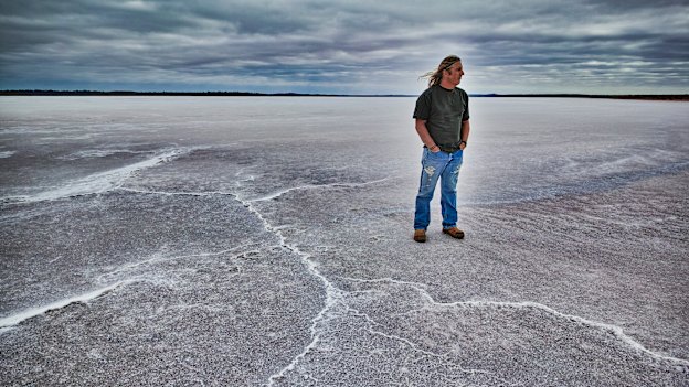 Tim Winton in Lake Dundas, in WA: "The thing about West Australia is that there is nothing between us and Antarctica. The swell and the trade winds come pouring up, really raw and nasty."