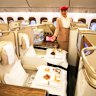 A newly retrofitted Emirates Boeing 777-300ER.