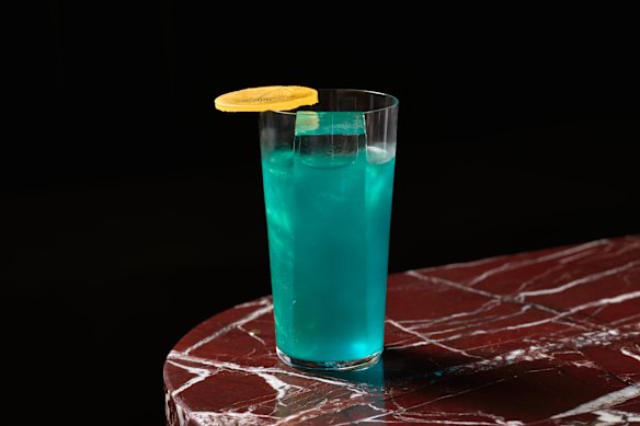 The “Denim” cocktail in the Tailor Room.