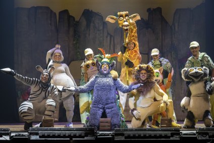 In living colour: the Melbourne cast of Madagascar the Musical perform on Thursday.