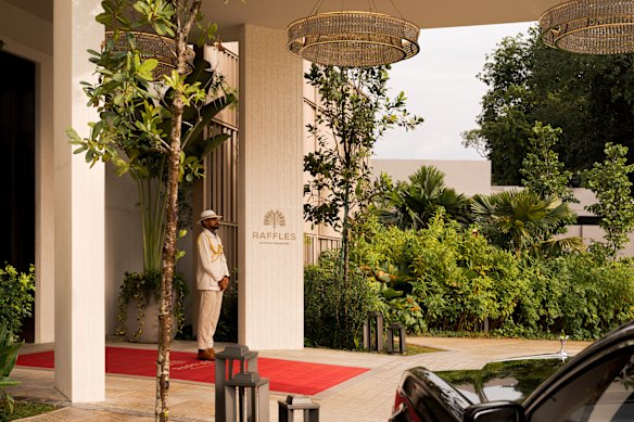The finely dressed bellmen found at the original Raffles are also on Sentosa.