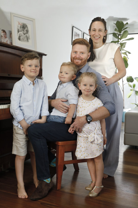 Matt and Phoebe with children George, Henri and Harriet. 