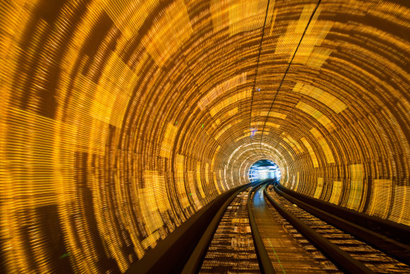 Shanghai's Bund tourist tunnel.